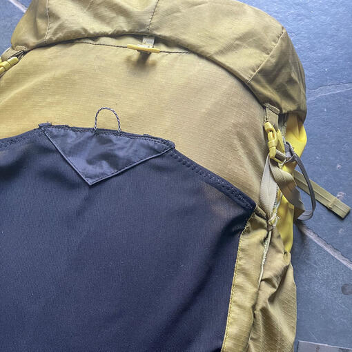 Replaced mesh panel on backpack. Replaced mesh panel on backpack.